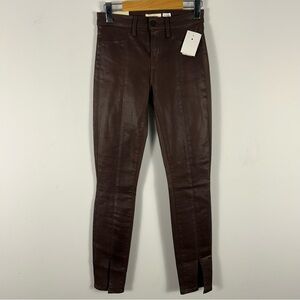 NWT L’Agence Jyothi High Rise Split Ankle Pants coated jeans 24x29